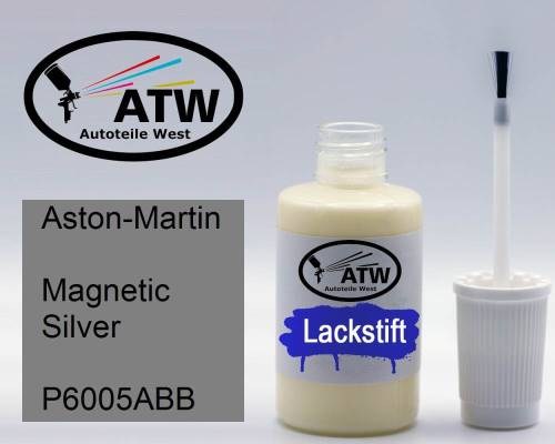 Aston-Martin, Magnetic Silver, P6005ABB: 20ml Lackstift, von ATW Autoteile West.